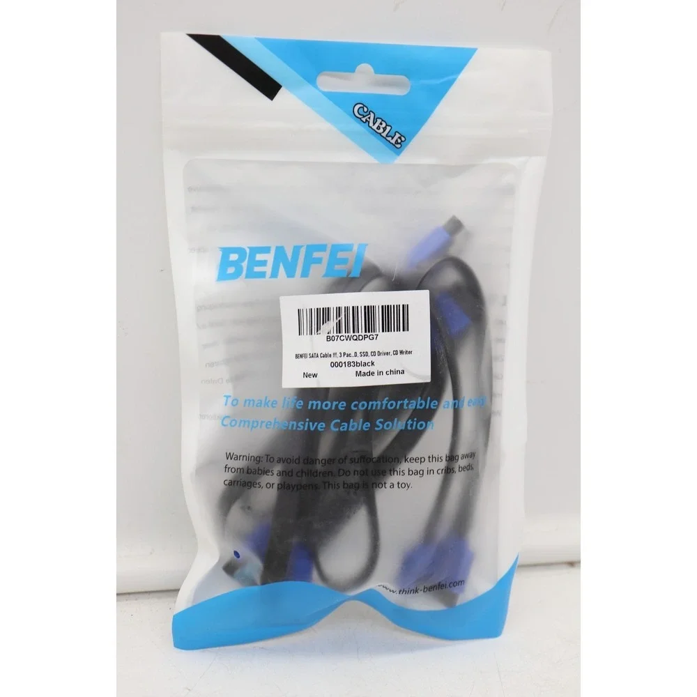 BENFEI SATA Cable III, 3 Pack SATA Cable III 6Gbps Straight HDD SDD Data Cable